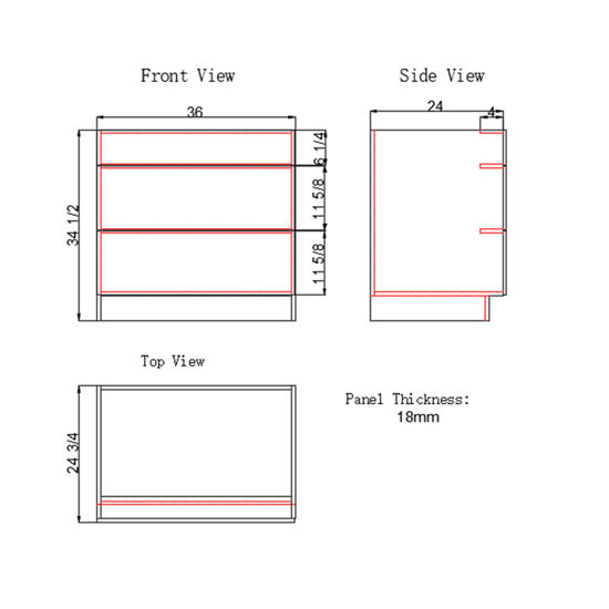 Picture of Vanity Drawer Base (VD) (No Sink)
